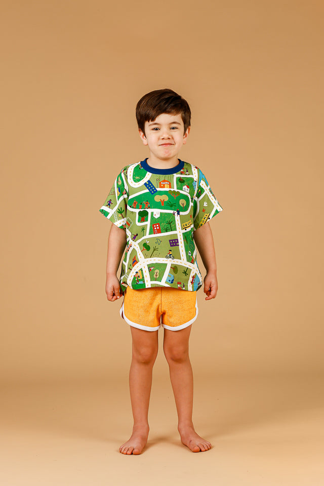 Short Infantil Atoalhado Mostarda