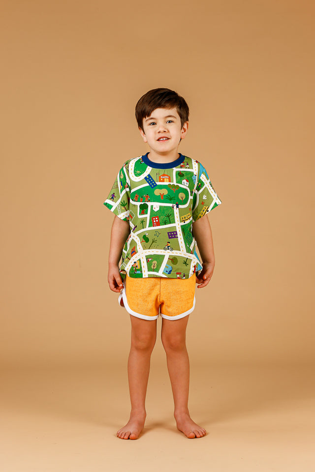 Short Infantil Atoalhado Mostarda
