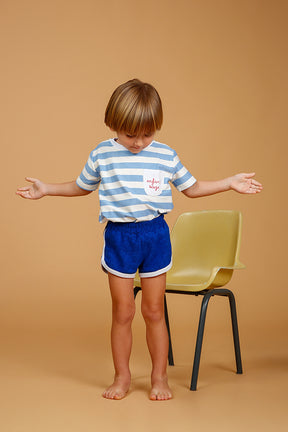 Short Bebê Atoalhado Azul
