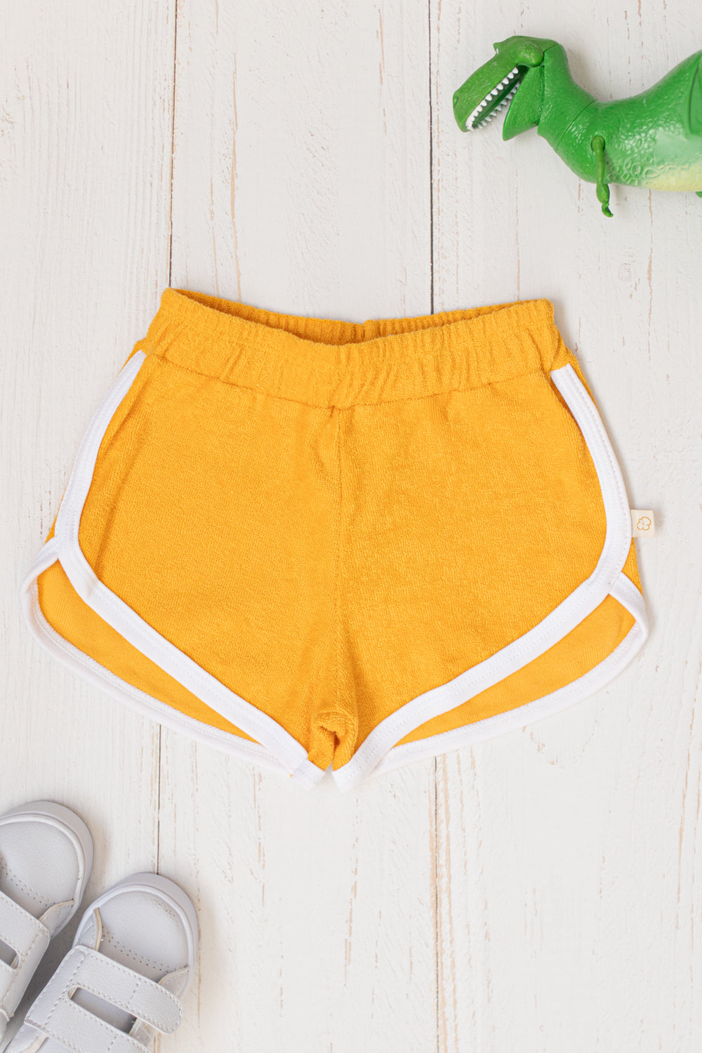 Short Bebê Atoalhado Mostarda