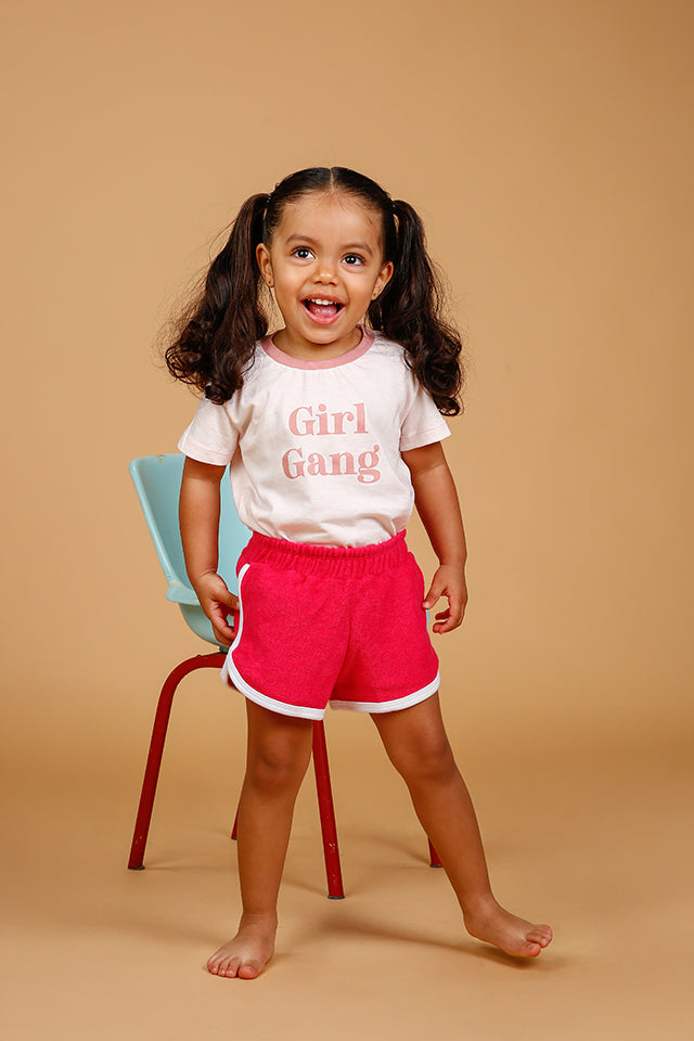 Short Bebê Atoalhado Rosa