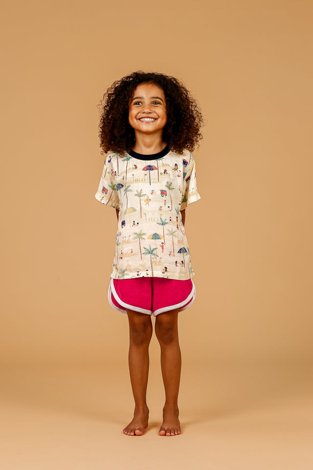 Short Infantil Atoalhado Rosa
