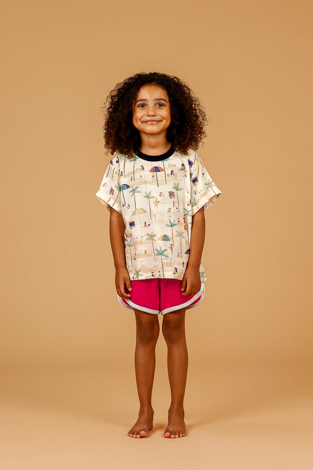 Short Infantil Atoalhado Rosa