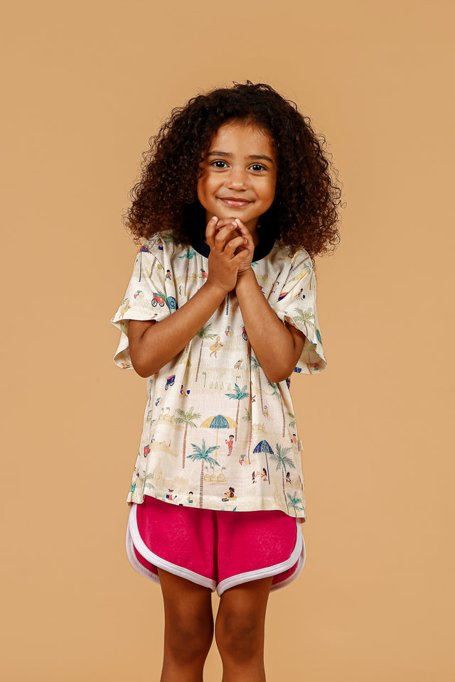 Short Infantil Atoalhado Rosa