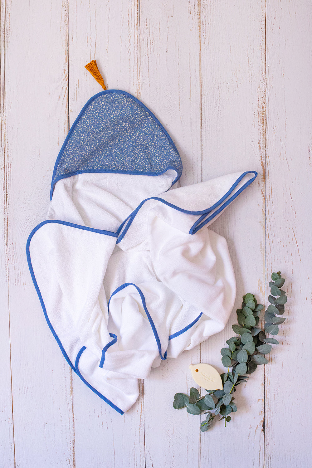 Toalha de Banho Infantil Com Capuz Azul