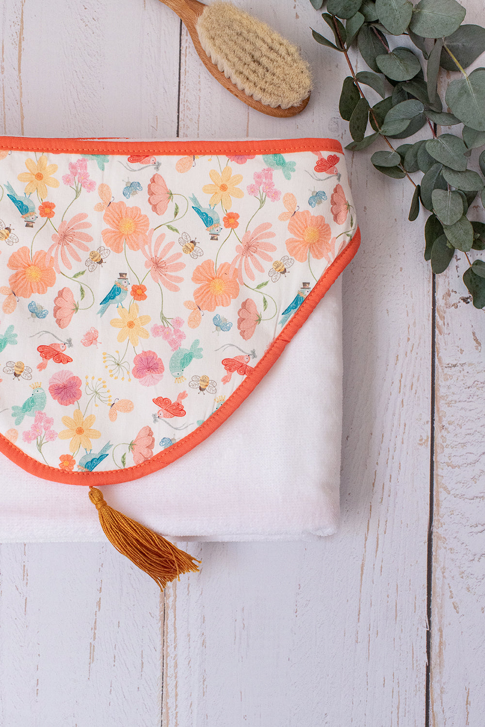 Toalha de Banho Infantil Com Capuz Coral