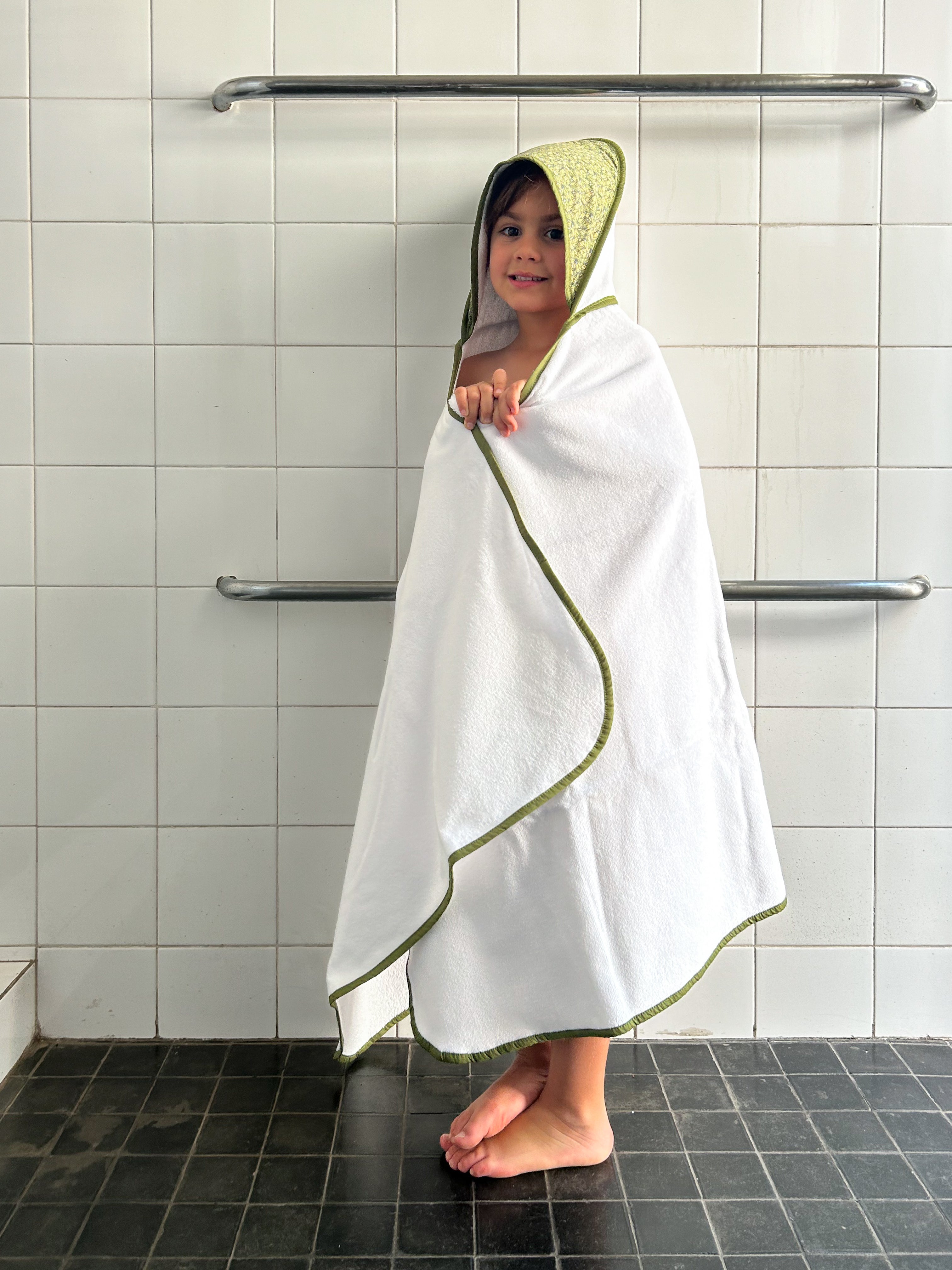 Toalha de Banho Infantil Com Capuz Verde