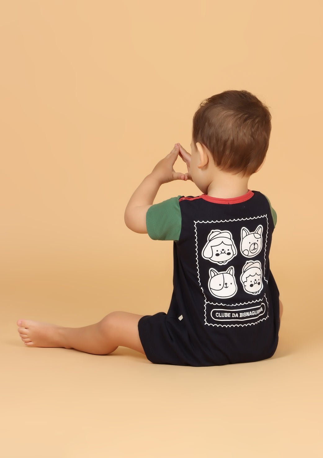 Jardineira Bebê Azul Marinho "Clube da Bisnaguinha" Jardineira Studio Pipoca