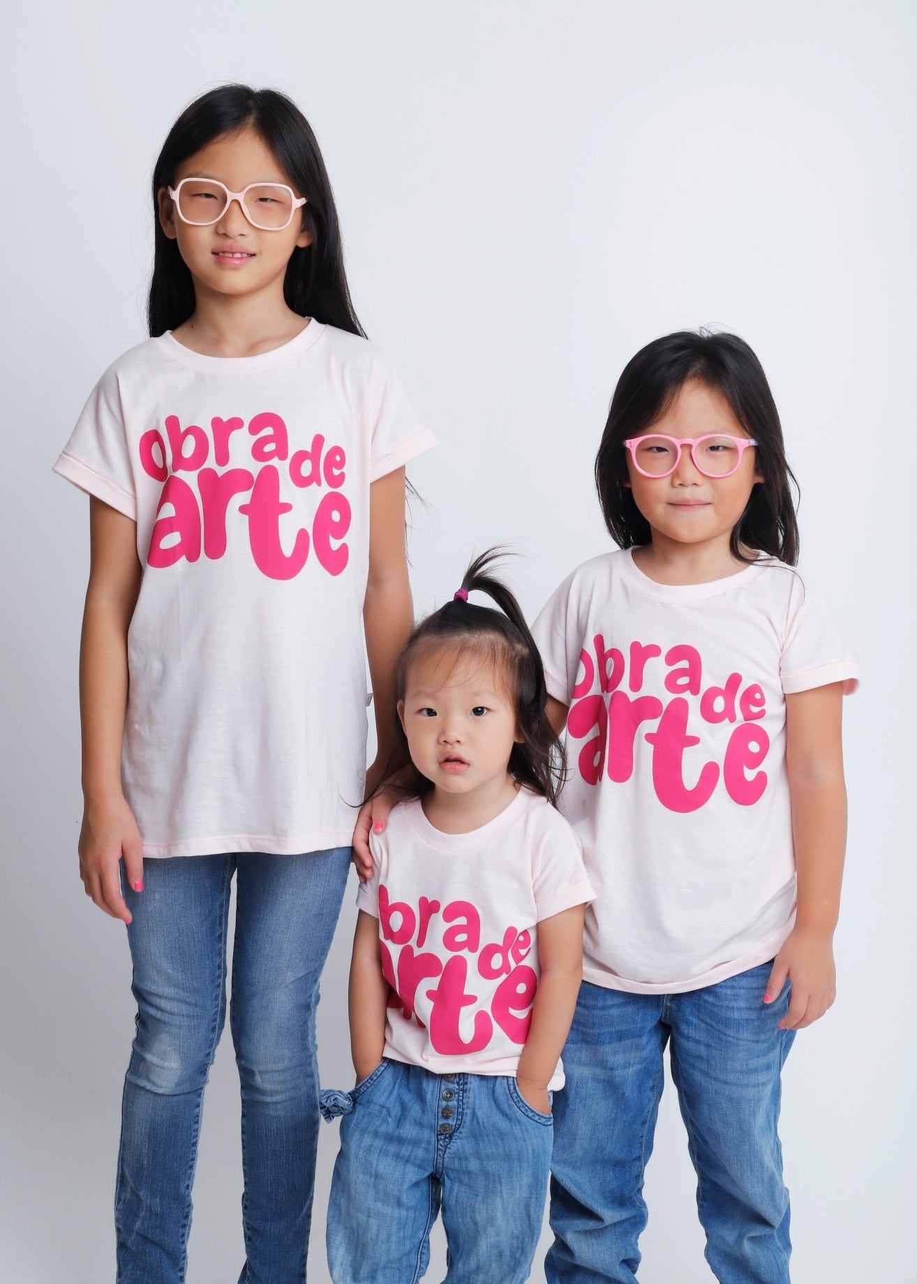 Camiseta Infantil Rosa "Obra de arte" Camiseta Studio Pipoca