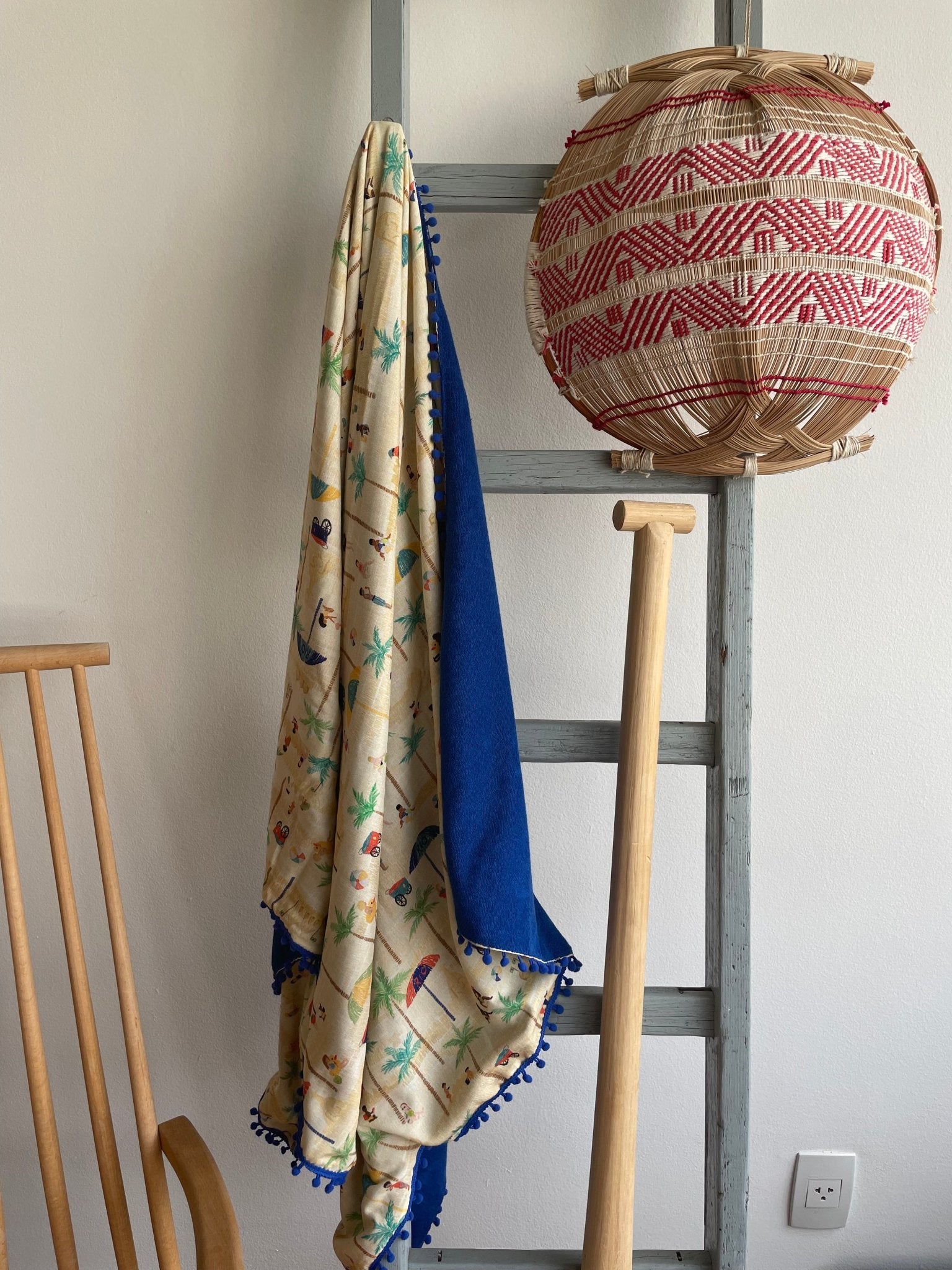 Canga Toalha Azul Estampa Praia no Rio Toalha de Banho Studio Pipoca