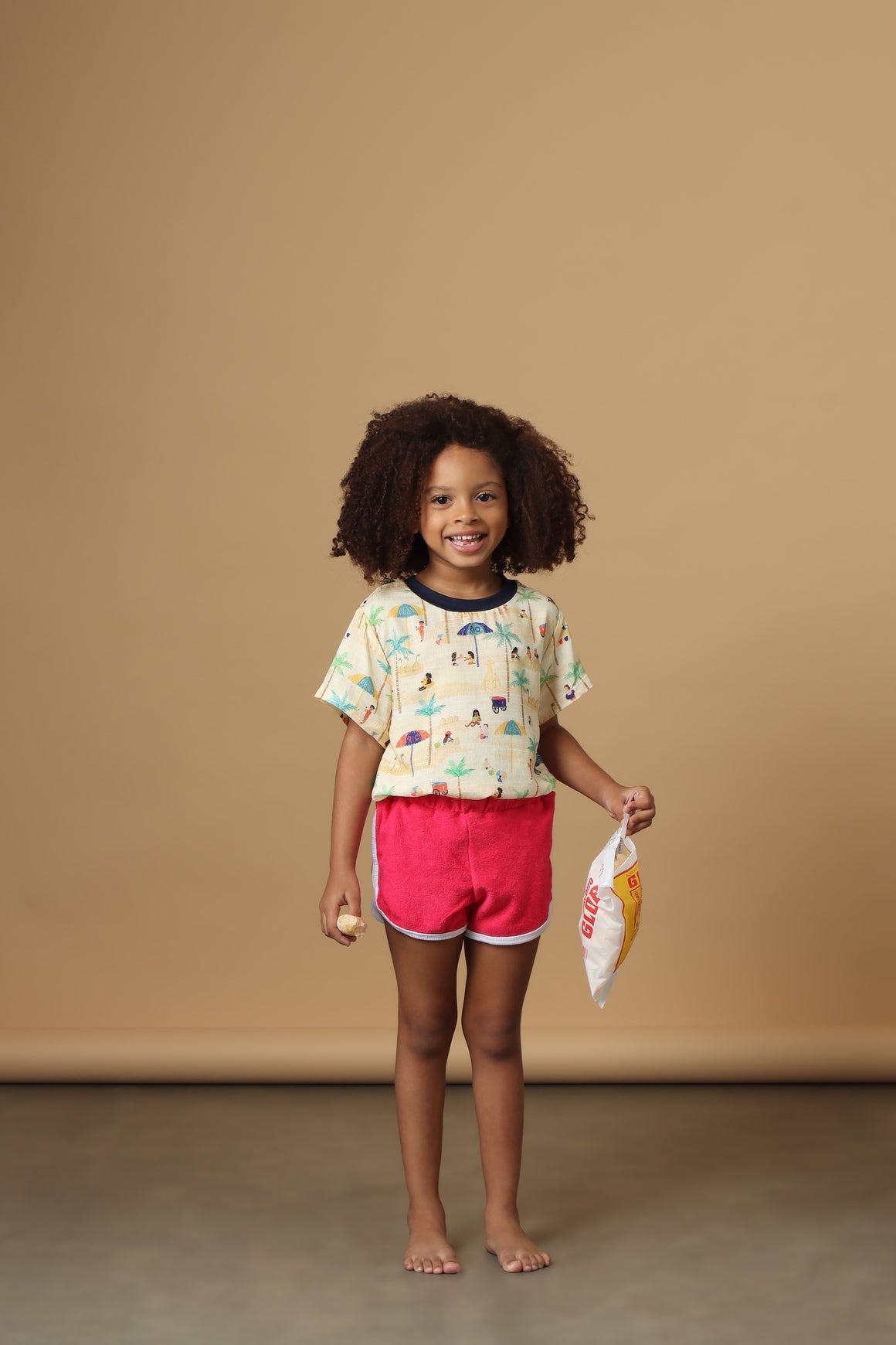 Conjunto Infantil Short Rosa + Camiseta Praia no Rio Roupas para bebês e crianças Studio Pipoca