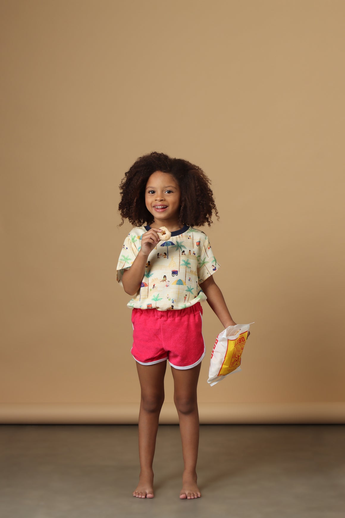 Conjunto Infantil Short Rosa + Camiseta Praia no Rio Roupas para bebês e crianças Studio Pipoca